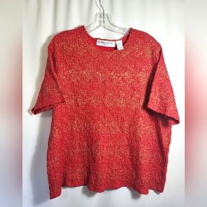 Architect red and gold shimmery tunic women's 2X  #1649